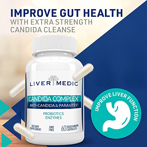 Liver Medic Candida Complex Digestive Enzymes, Enzymes for Digestion and Candida Cleanse, Non