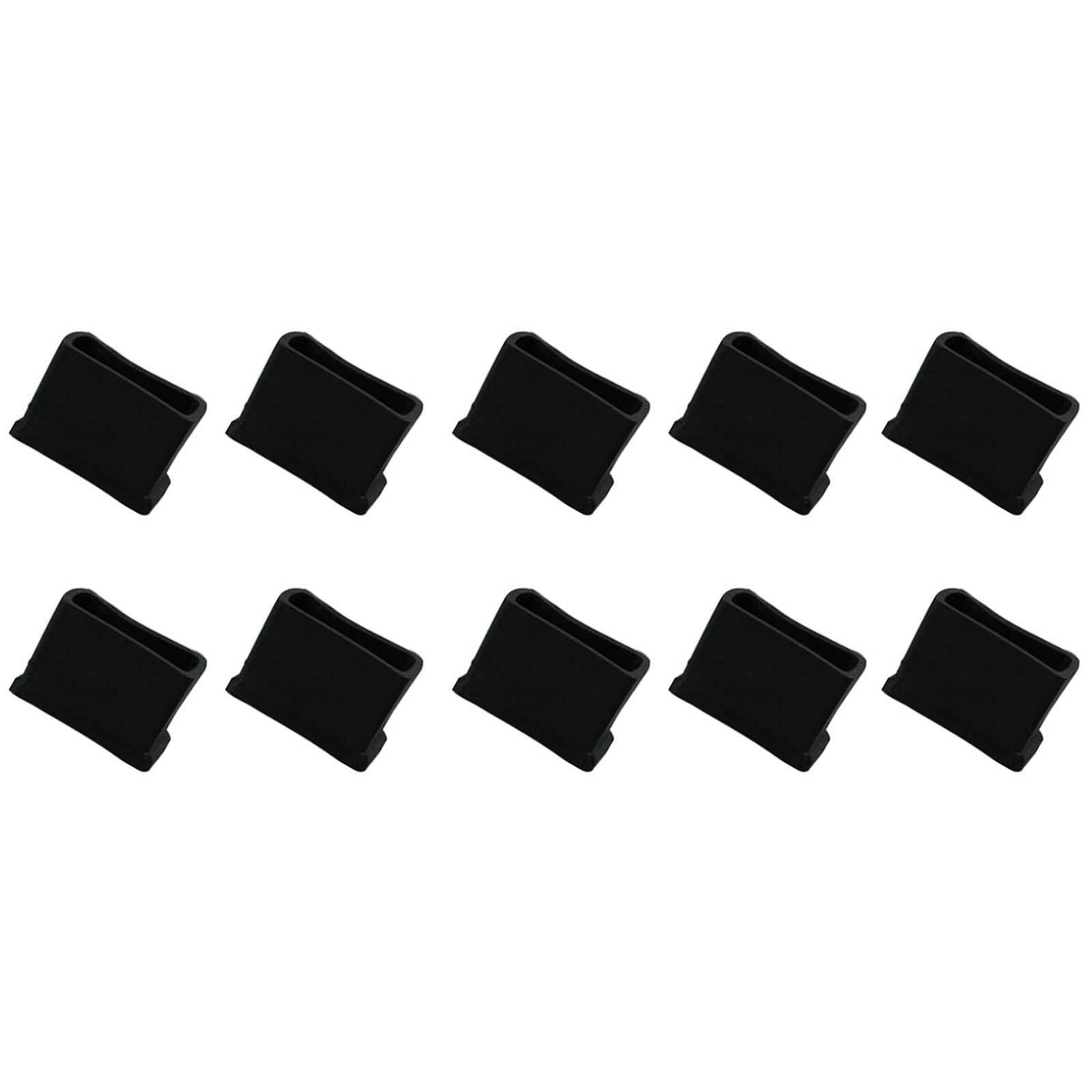 METALLIXITY Chair Leg End Cover (30mm x 15mm) 25Pcs, Rectangle PVC Furniture Feet Caps Floor Protector - for Sofa Table Patio Chairs, Black