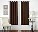 Utopia Bedding Blackout Curtains for Bedroom, Grommet Window Curtains 63 Inch Length 2 Panels Thermal Insulated Drapes for Living Room (Chocolate, 52W x 63L Inches)