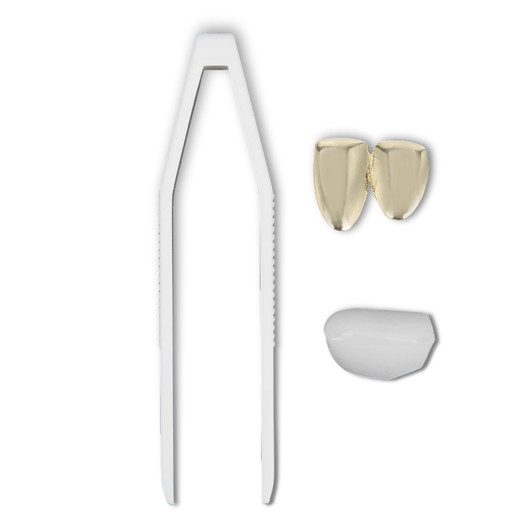 Hip Hop Teeth Plating Brace, Gold Silver Metal Removable Grills, Unisex for Men Women (Gold Finish)