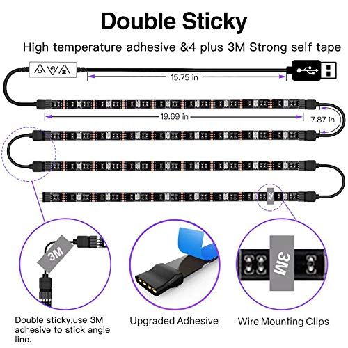 LED Strip Lights,L8star 2M/6.56ft 5050 RGB LED Light Strip Color Changing for 40 to 60in TV Lights Bias Lighting for TV Backlight with App Control, USB LED Light Strip for TV LED Backlight - Thumbnail 3