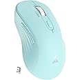 SOLAKAKA SM66 Green Silent Dual Mode Wireless Mouse for Laptop, Adjustable 4800 DPI,Rechargeable Computer Mouse for Bluetooth and Wireless Connection