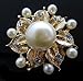 L'VOW Gold Crystal Pearl Brooches Brooch Pins Wedding Corsage Bouquet Kit Pack of 12
