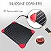 Defrosting Tray - Large Size with Red Silicone Border and Bonus Kitchen Tong, Rapid Thaw Frozen Foods or Meat - Thawing Fast and Safe with No Electricity or Hot Water