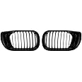 uxcell No.51137042961/51137042962 Front Upper Hood Bumper Grille Grill for BMW 335i 2010-2013 Front Upper Bumper Kidney Grille Grill Signal Slat Matte Black Pair