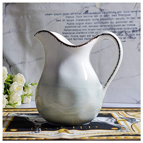 Lattiera Grande Brocca di latte dipinta a mano Brocca europea Materiale ceramico della brocca di grande capacità 1200ml…