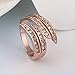 BOHG Jewelry Womens Rose Gold Plated Cubic Zirconia CZ Crystal Angel Wings Eternity Ring Wedding Band Size 7