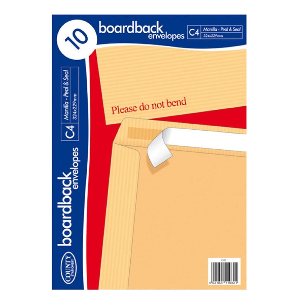 C4 Manilla Board Envelope, 10 Pack of 10
