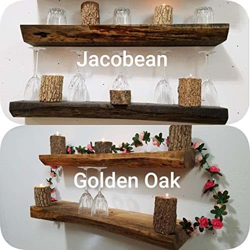 Live Edge Rustic RePurposed Solid Wood Floating Shelf More