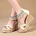 Getmorebeauty Women's Weave Wedge With Pearls Across The Top Platform High Heels