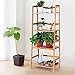 SONGMICS Bamboo Ladder Shelf Bookcase 4 Shelf Multifunctional Storage Rack Display Stand