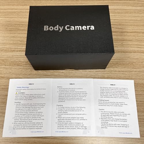 BOBLOV KJ21 32GB Body Worn Camera, 1296P Body Worn Camera, Support Memory Expand Max 256G, Outdoor 8-10Hours Recording Police Body Cam Lightweight and Portable, Clear Night Vision (64GB)