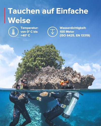 D5 Tauchcomputer mit Farbdisplay, wasserdicht bis 100 m