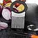 GuteKüchen Onion Holder With Odor Eliminator, Stainless Steel Slicer And Chopper That's Ergonomically Designed To Aid Safe Cutting, Easy To Grip Handle And Razor Sharp Tines For More Stability, Black