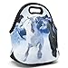 ICOLOR Running Horse Boys Insulated Neoprene Lunch Bag Tote Handbag lunchbox Food Container Gourmet Tote Cooler warm Pouch For School work Office