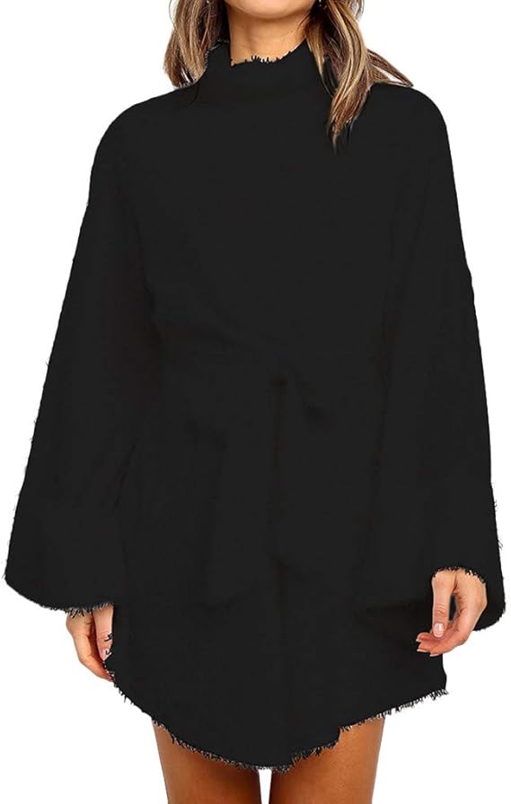 fuzzy turtleneck sweater dress