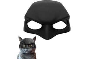 AKLOPE Cat Bat Mask for Costumes Black Rubber Lightweight Reusable Pet Superhero Accessory for Halloween and Photos