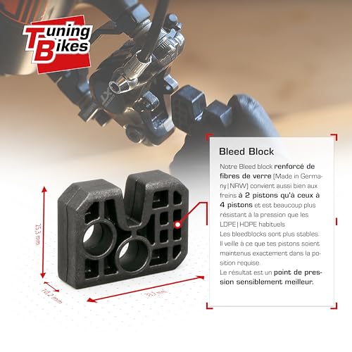 TB Bleeding Kit for SRAM/AVID Disc Brakes (Bleeding Edge Included) - Complete Kit Including DOT 5.1 Brake Fluid, Bleed Block for Brakes Such as Avid Elixir SRAM Code etc.
