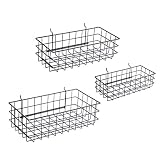 Pegboard Baskets, Set of 3 Black - Hooks to Any Peg Board - Square Style Baskets Hold More - Organize Tools, Workbench, Accessories, Garage Storage - Wall Organizer Attachments