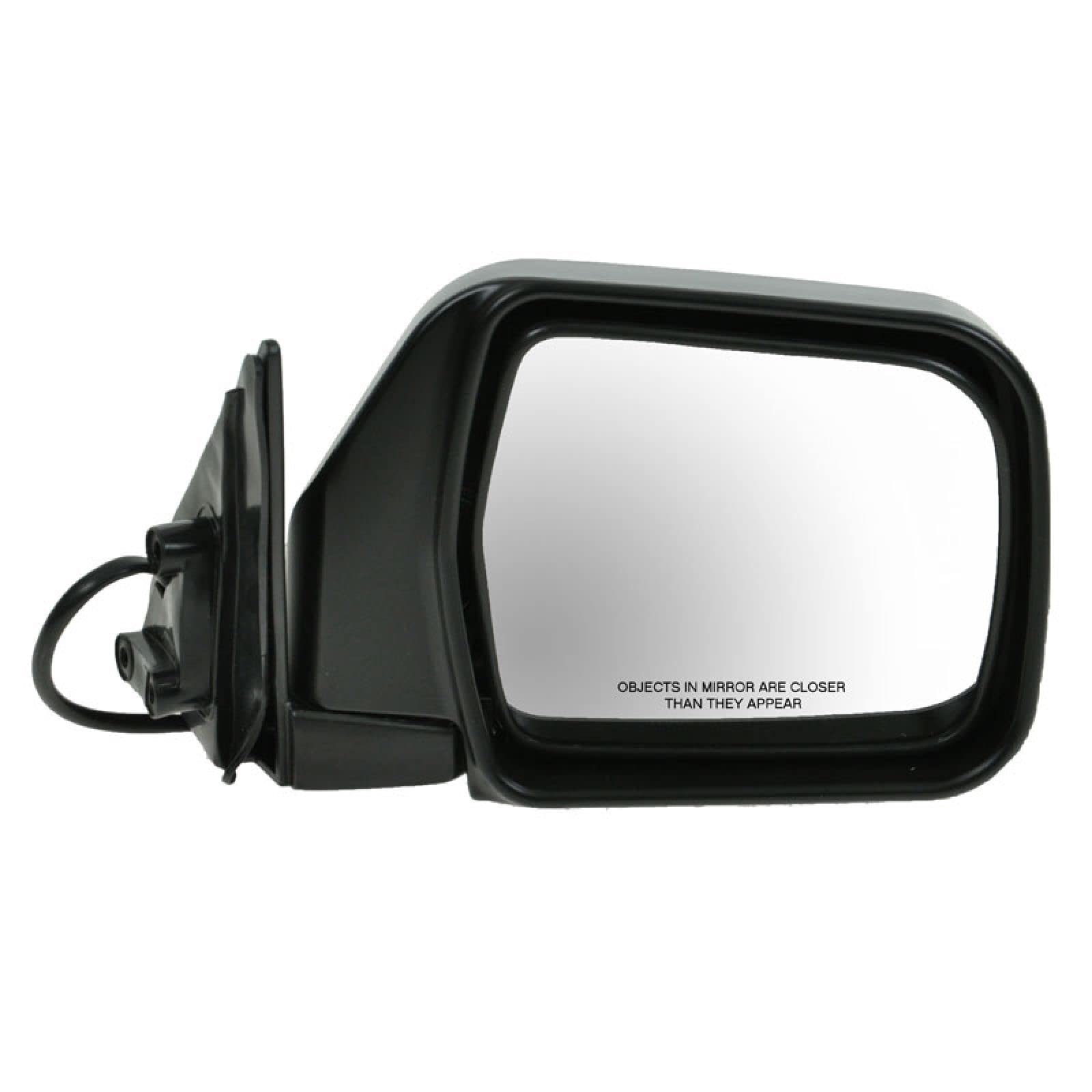 TRQ Passenger Side Power Mirror Chrome Cover Textured Black Housing Compatible with 1990-1995 Toyota 4Runner TO1321121 Image