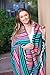 El Paso Designs Peyote Hippie Blanket Classic Mexican Style Falsa Stripe Pattern in Vivid Peyote Colors. Throw, Bed, Tapestry, or Yoga Blanket. Hand Woven Acrylic, 57