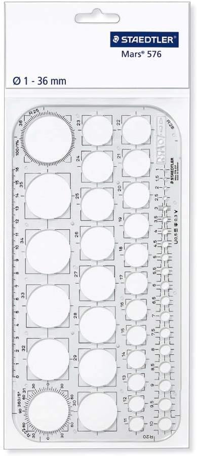 Staedtler Mars 576 01 F Circle Template Transparent : Office Products