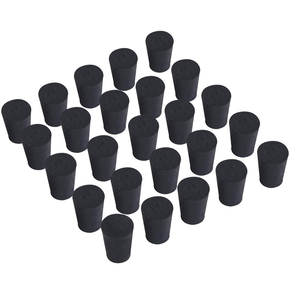 25 Pack (Same Size) Solid Rubber Stoppers - Size