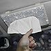 Dotesy Sparkling Bling Car Visor Tissue Holder Leather Crystals Paper Towel Cover Case for Women