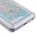 Dealspank Glitter Case for iPhone 5C, 3D Flowing Glitter Hearts Bling Quicksand Liquid Case Protective Clear Hard Case Cover for iPhone 5C (Hearts/Blue)+ A shinning hair bun sent randomly
