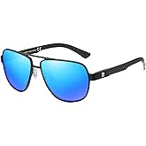 DUCO Aviator Sunglasses For Men Polarized Sunglasses Men UV Protection Carbon Fiber Temple Mens Sun glasses For Driving 3051