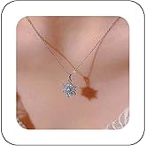 Xduargs Boho Crystal Snowflake Choker Necklace Vintage Snowflake Pendant Necklace Silver CZ Snowflake Necklace Minimalist Snowflake Chain Necklace Jewelry for Women