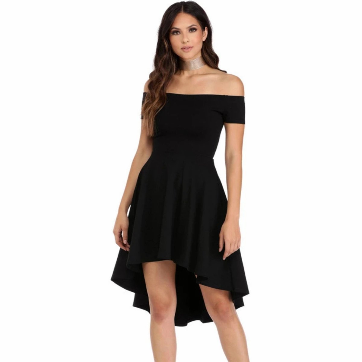 magna off shoulder skater dress (small size)