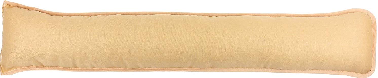 Prime Lines UK Hollowfibre Draught Excluder Stopper Cushion - Door Stopper Cushion For Bottom Door/Window - Guard Insulator - 90x18cm (Beige)