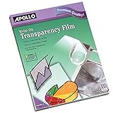 Apollo Write-On Transparency Film, 8.5 x 11 Inches, Clear, 100 Sheets per Box (VWO100C-BE)