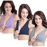 Entyinea Women's Maternity Nursing Bra Maternity Bralette Breastfeeding Cotton Pregnancy Bras Beige 44