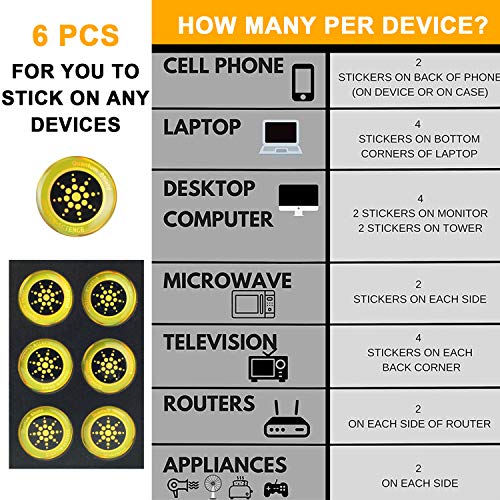 image for DOTSOG EMF 6 pcs Protection Cell Phone Sticker, EMR Blocker Neutralize