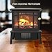 OPOLAR Mini Portable Electric Fireplace Heater, Small Desktop Space Heater with Realistic Log Fuel Effect, Space-Saving, Over-Heating Protection, A Perfect Decoration for Home Office-500W