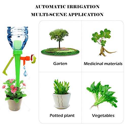 YOUknow Plant Waterer, 12 pcs Self Watering Spike Slow Release Vacation Plants Watering System, Automatic Watering Devices with Control Valve Switch for Outdoor Indoor Plants Tree