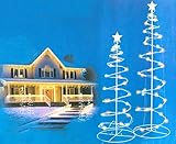 Set of 2 Multi-Color LED Lighted Outdoor Spiral Christmas Trees Yard Art 3', 4'