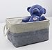 iwill CREATE PRO Natural Linen Folding Storage Baskets, Cotton Drawstring Closure, Toys, Clothes, Towels, Books Storage, Storage Cube for Shelf, Gray