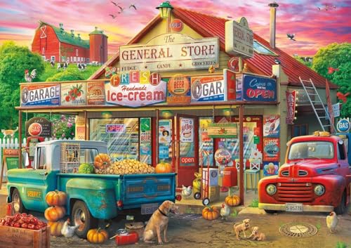 Buffalo Games - 500 piece Jigsaw Puzzle - Americana Collection , Country Store - Challenging Fall and Autum Puzzles for Adults