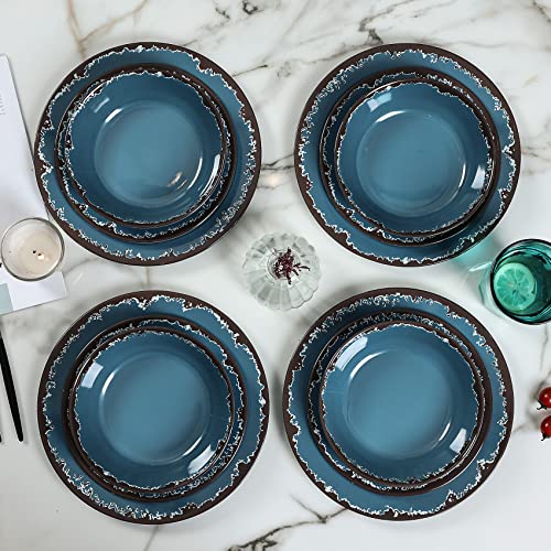 Melamine Camping Dinnerware Set Yinshine 12 PCS Dinner Dishes Set