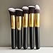 Nestling®10 PCS Premium Professional Kabuki Makeup Brush Set Cosmetics Foundation Blending Blusher Eyeliner Eyeshadow Face Powder Brush Tool Kit (Golden Black)
