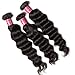 Ali Julia Hair Brazilian Natural Wave Hair Virgin Weave 3 Bundles 10a 100% Unprocessed Human Hair Weft Extensions 95-100g/pc Natural Color(14 16 18)