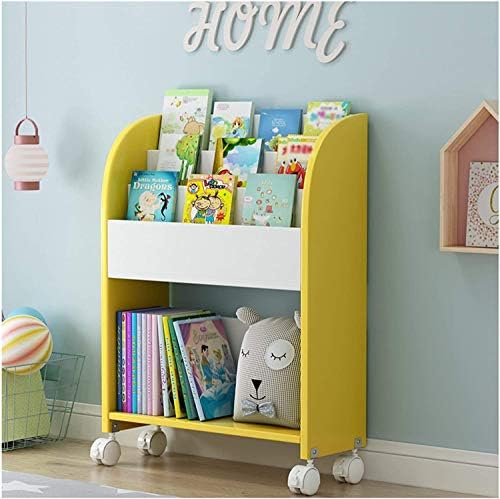 シェルフ シェルフラック ウッドラック 鉢植え 新作アイテム毎日更新 はしご Yellow オープンシェルフ 本棚 持つ子どもの本棚木製ブックカート図書館カート棚ストレージユニット