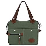 Canvas Handbag with Pockets, Women Satchel Handbag
