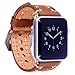for Apple Watch Band, 42mm Premium Vintage Genuine Leather Strap Replacement Watchband with Secure Metal Clasp Buckle [with Adapter] for Apple iWatch Sport Edition (42mm Dark Brown)