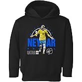 KING THREADS World Soccer 2022 Neymar 10 Brazil Football Fans Toddler Hoodie Sweatshirt (Black, 2T)