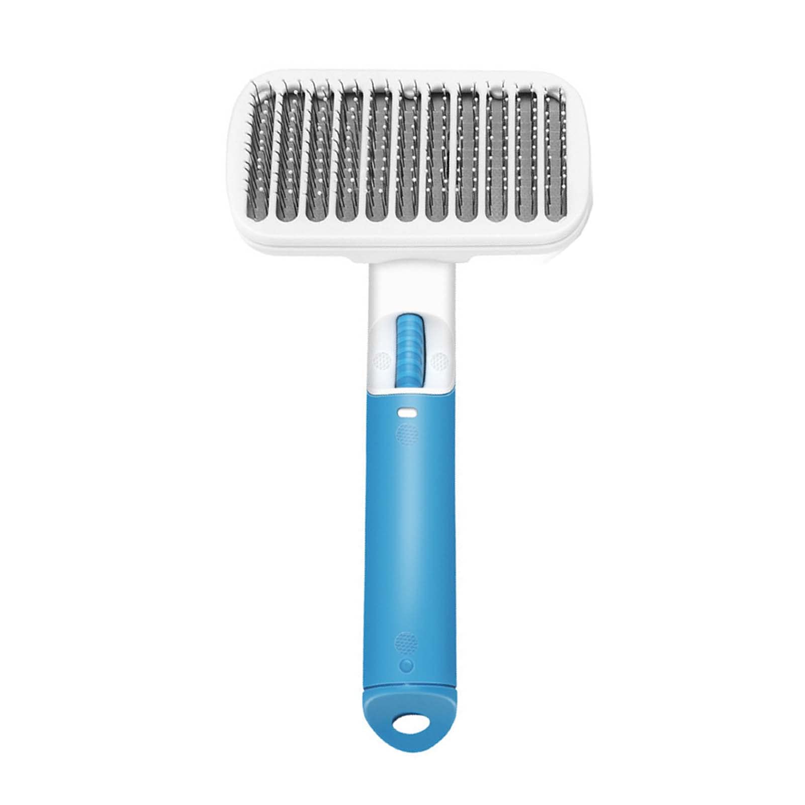 Hesheng Pet Grooming Brushes Self-Cleaning Slicker Brush and Massage Brush for Dogs and Cats Long or Short Hair Removes Loose Undercoat Soft Combs Pet Supplies (Square Comb, BLUE)