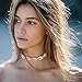 XOCARTIGE Puka Shell Choker Necklace for Women Sea Shell Necklace Bracelet Set Pearl Choker Summer Beach Jewelry